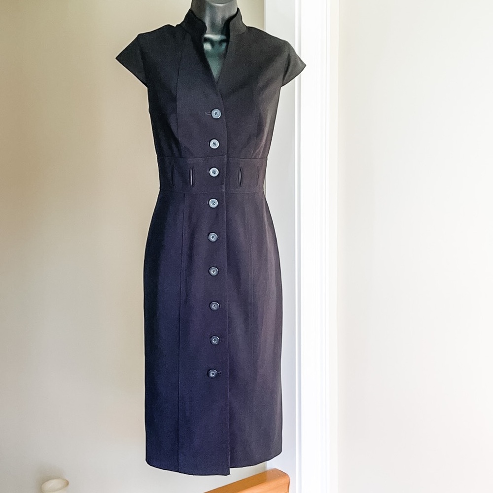 Calvin Klein sz 4 black button professional dress